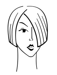 Sketch. Woman. Stylized drawing. Drawing fashion. Drawing for advertising.