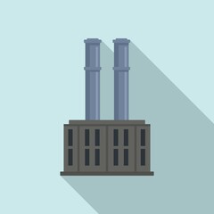 Chemical recycle factory icon. Flat illustration of chemical recycle factory vector icon for web design