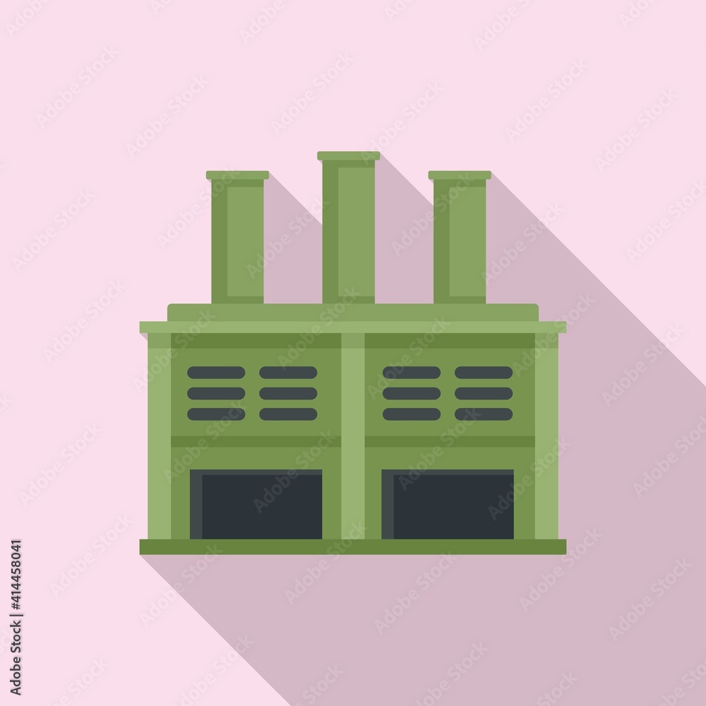 Poster pollution recycle factory icon. flat illustration of pollution recycle factory vector icon for web d
