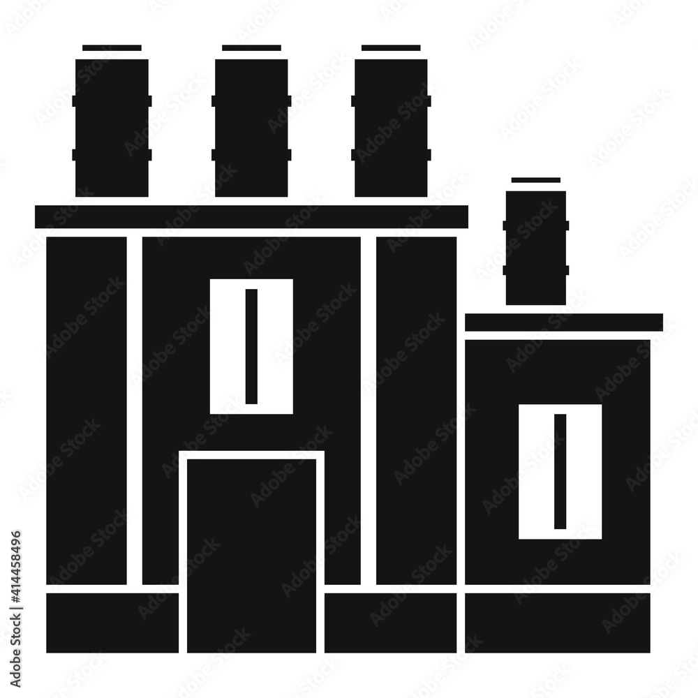Poster earth recycle factory icon. simple illustration of earth recycle factory vector icon for web design 