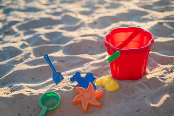 Child's toys on the beach