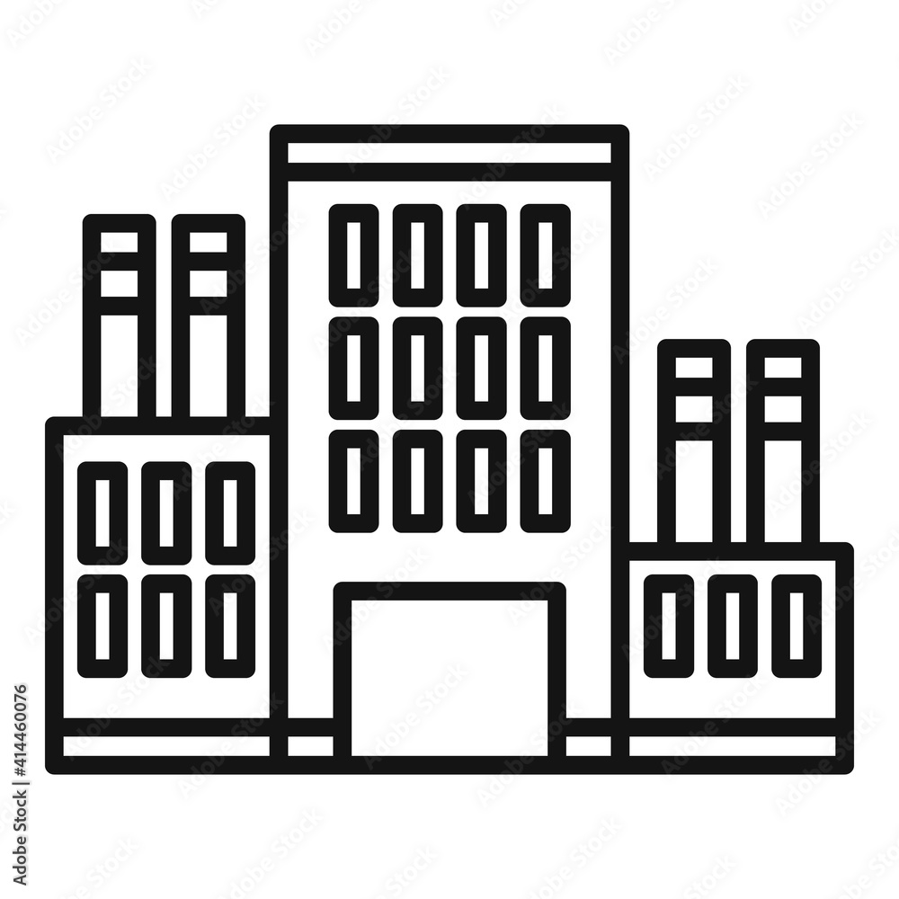 Poster dam recycle factory icon. outline dam recycle factory vector icon for web design isolated on white b
