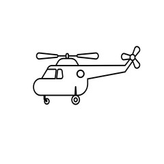 helicopter icon, thin line symbol on white background - editable stroke vector illustration eps 10