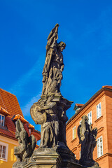 Fototapeta na wymiar Statue of John the Baptist on Maltese Square in Prague, Czech Republic
