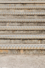 Stairs with textured metal edge