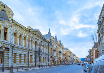 Obraz premium Tbilisi, David Agmashenebeli Avenue. Building facades.