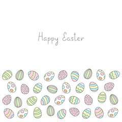 Cute easter background. Doodle background of colorful eggs. Vector 10 EPS.