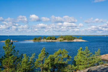 The view from Porkkalanniemi to the Gulf of Finland and island, Kirkkonummi, Finland