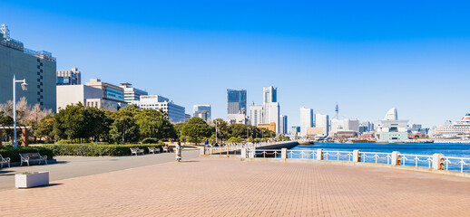 横浜　山下公園　ワイド