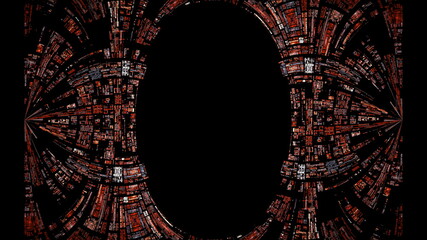 黒背景の楕円のフレーム