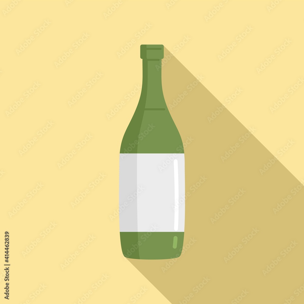 Poster empty wine bottle icon. flat illustration of empty wine bottle vector icon for web design