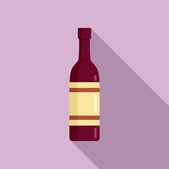 Quality wine bottle icon. Flat illustration of quality wine bottle vector icon for web design