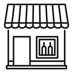 Street wine shop icon. Outline street wine shop vector icon for web design isolated on white background