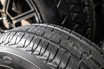 Warehouse, shop of tires of different sizes