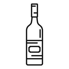 Wine bottle icon. Outline wine bottle vector icon for web design isolated on white background