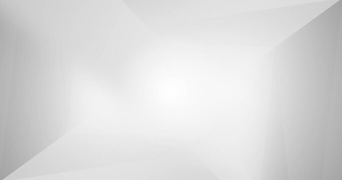 4k Light grey white looped gradient abstract background. Business video corporate presentation. Crystal backdrop.Trendy crumpled diagonal polygonal text frame. Blank moving straight soft corner border