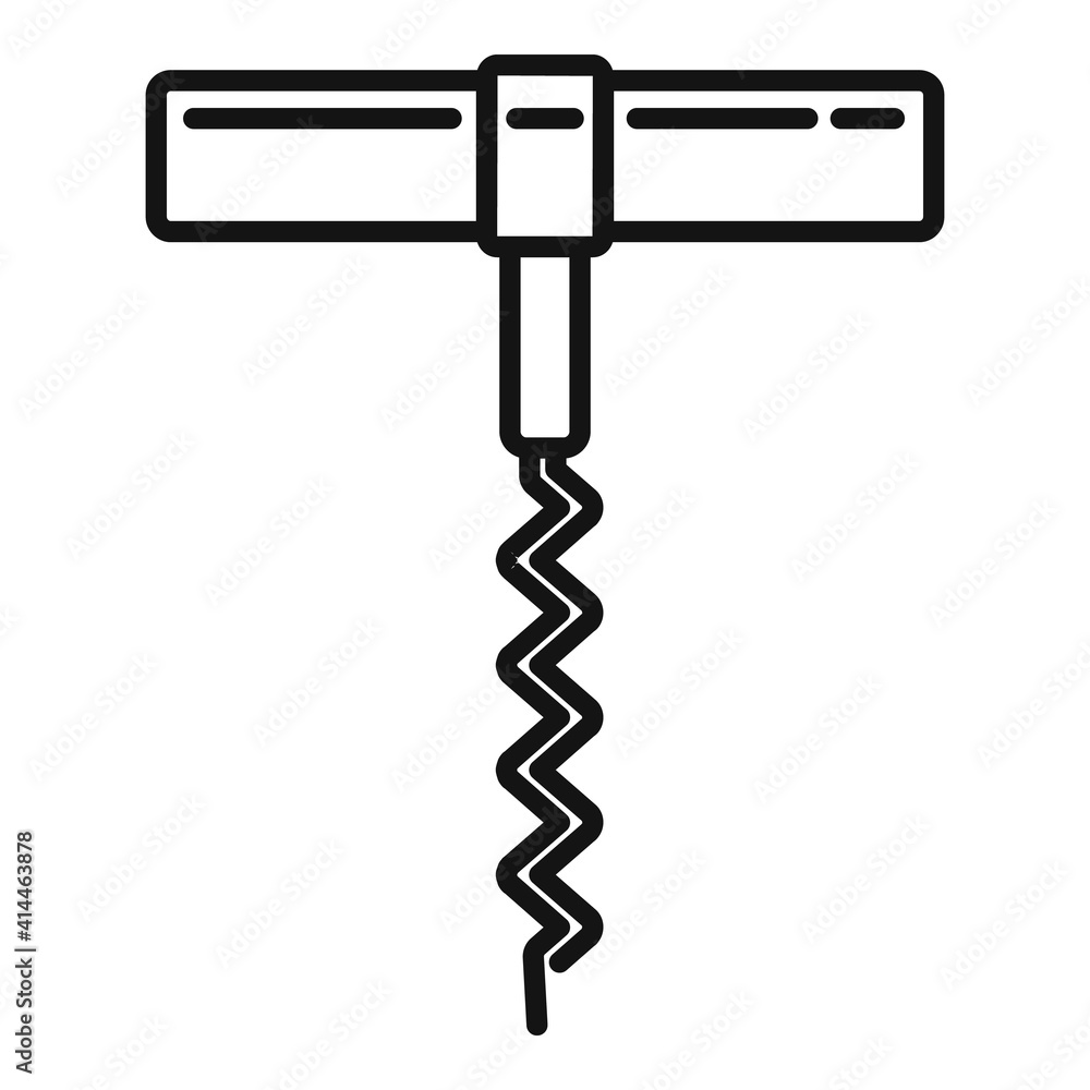 Poster corkscrew icon. outline corkscrew vector icon for web design isolated on white background