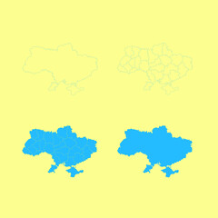 Fototapeta na wymiar This is a Ukraine map on a yellow background.