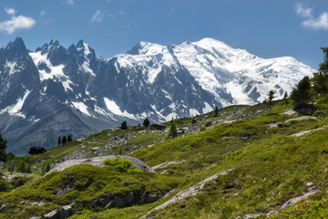Fototapeta na wymiar landscape in the mountains mont blanc