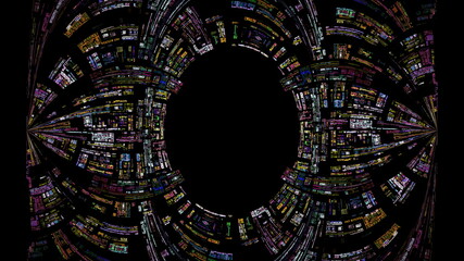 黒背景の楕円のフレーム