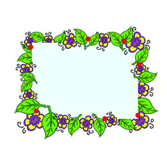 Frame for invitation to wedding, birthday, card for congratulations woman's day, mom's day, valentines day. Pink card with floers and leafs	