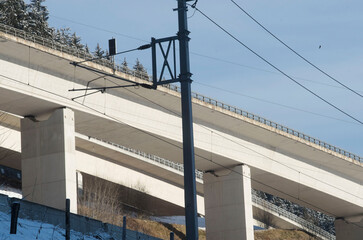 freeway or highway bridge for vehicle traffic