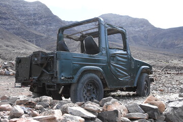 Old jeep on the road