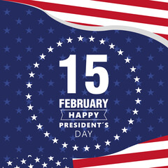 USA President day poster. 15 February. Vector illustration