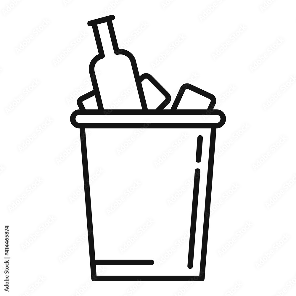 Poster ice bucket bottle icon. outline ice bucket bottle vector icon for web design isolated on white backg