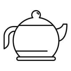 Tea pot icon. Outline tea pot vector icon for web design isolated on white background