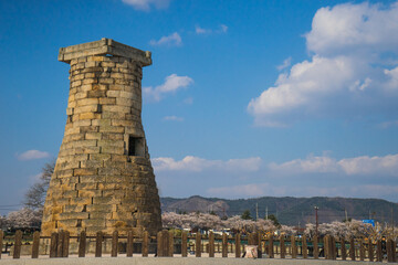 Korea Gyeongju Blue Sky Spring Cheomseongdae