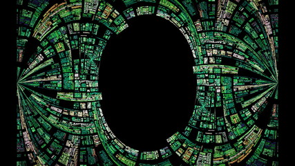 黒背景の楕円のフレーム