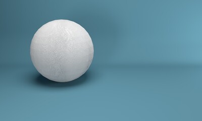 White dial with rough texture on blue background. Scene. 3d render.