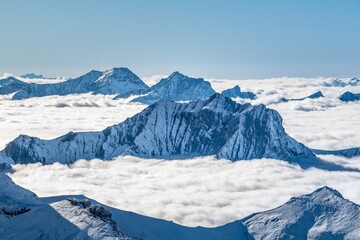 snow covered mountains