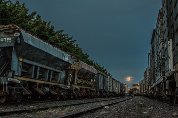 Fototapeta na wymiar At the time that trains fall sleep