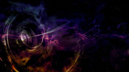 Abstract black hole spiral background among dust and stars. Elements of this image furnished by...