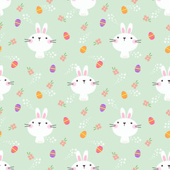 Lovely bunny and Easter egg seamless pattern