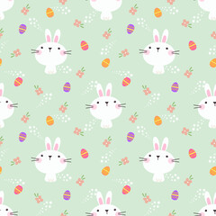 Lovely bunny and Easter egg seamless pattern
