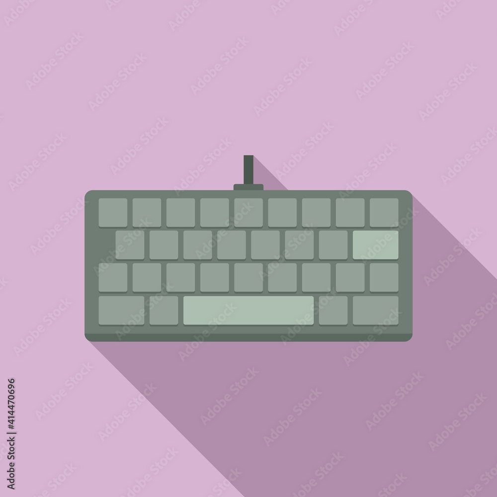 Poster computer keyboard icon. flat illustration of computer keyboard vector icon for web design
