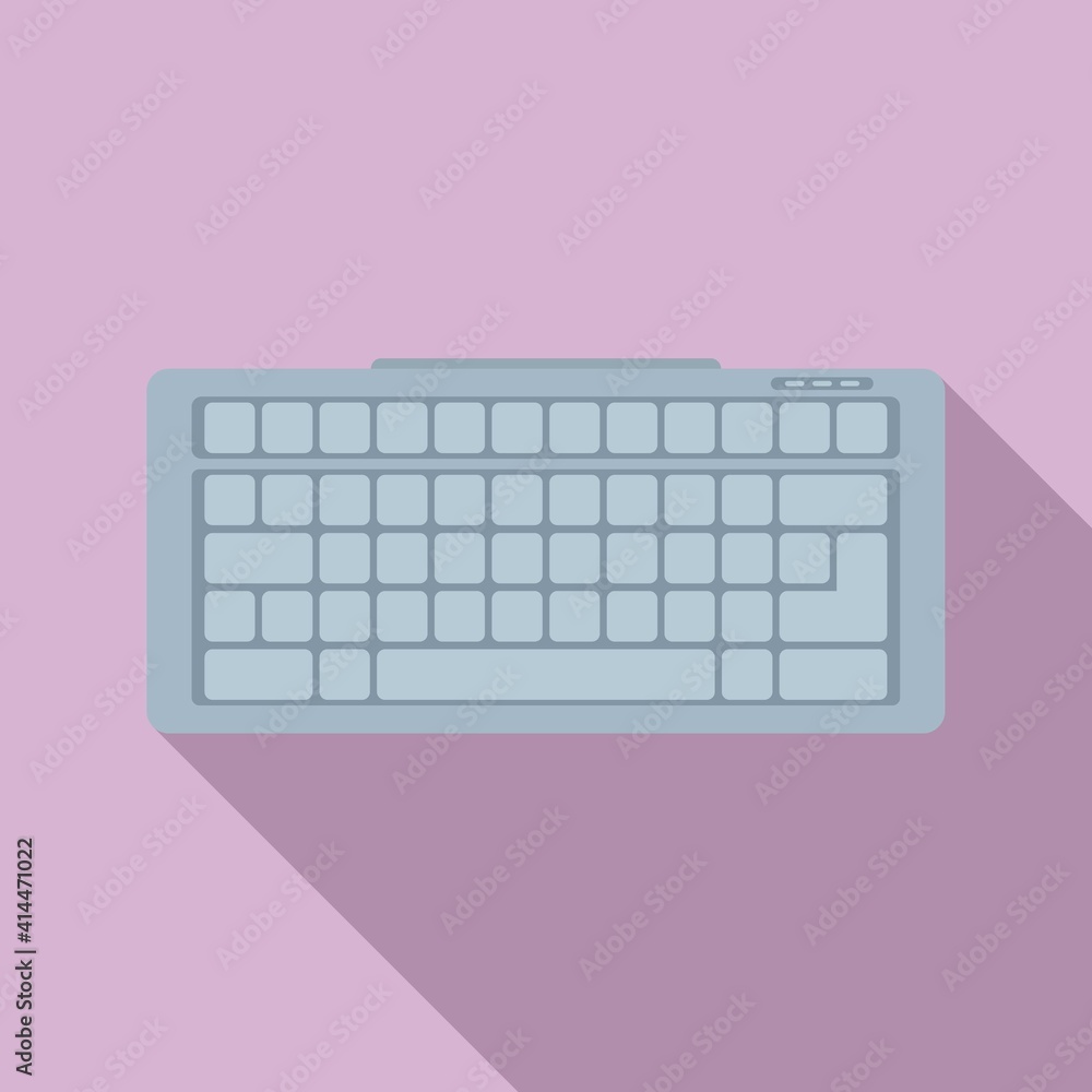 Poster device keyboard icon. flat illustration of device keyboard vector icon for web design