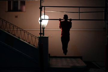 silhouette of a person working out