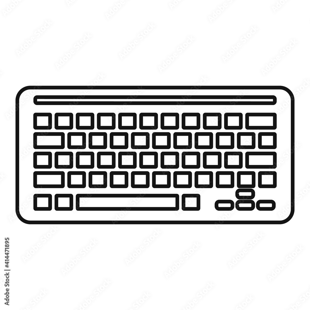 Poster workplace keyboard icon. outline workplace keyboard vector icon for web design isolated on white bac