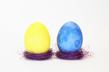 easter eggs in a nest
