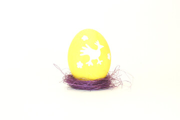 easter eggs in a nest