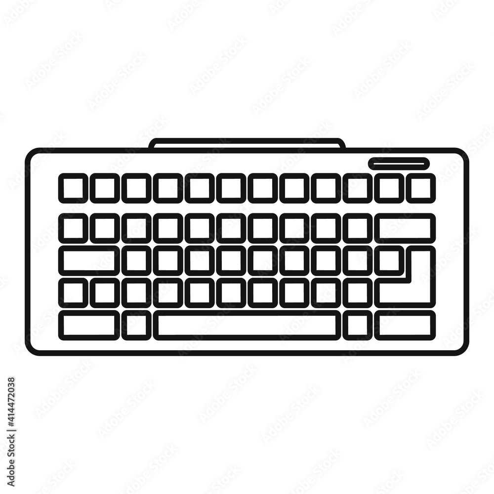 Poster device keyboard icon. outline device keyboard vector icon for web design isolated on white backgroun