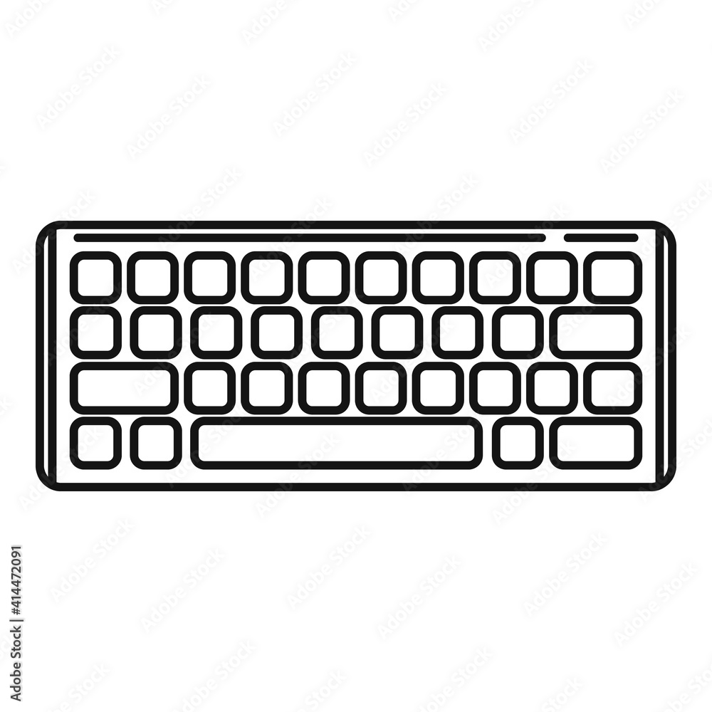 Fototapete equipment keyboard icon. outline equipment keyboard vector icon for web design isolated on white bac