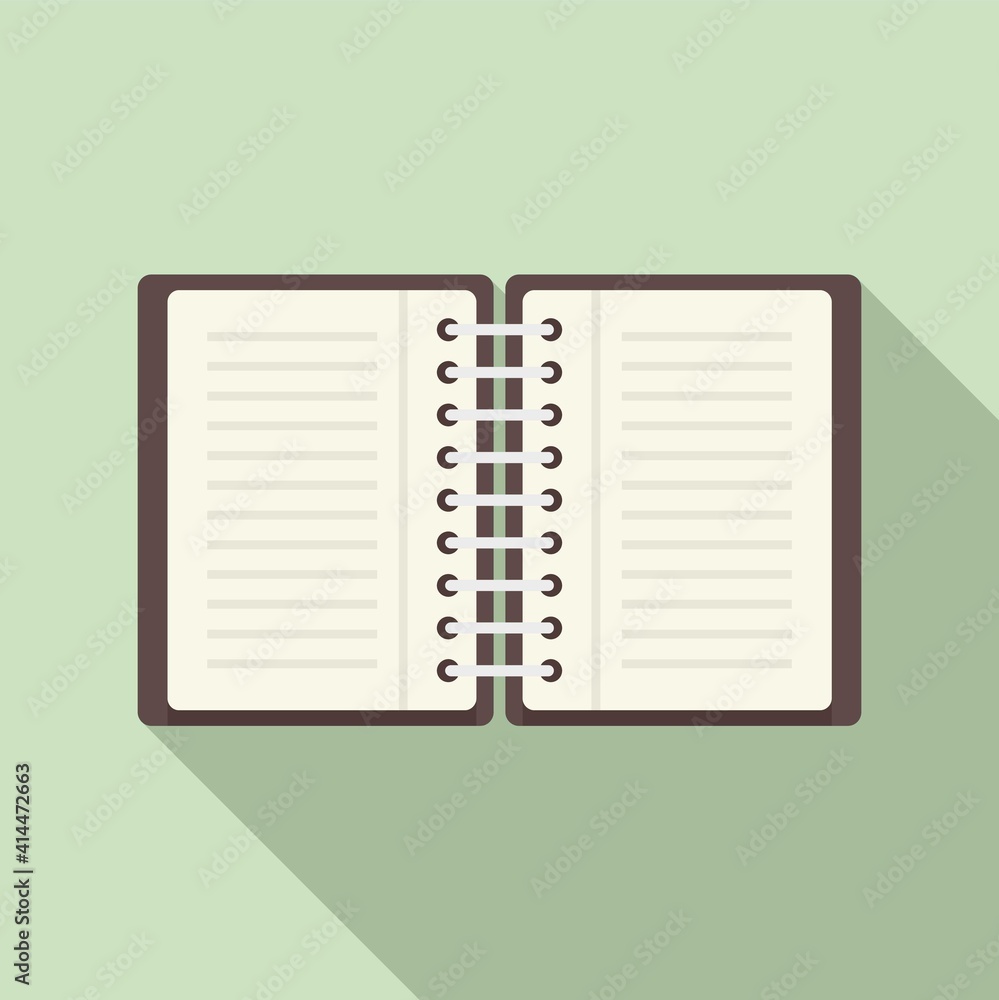 Poster office manager open notebook icon. flat illustration of office manager open notebook vector icon for