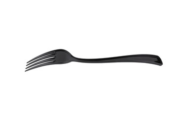 Black table fork isolated on white background