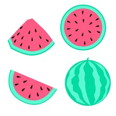 Foto auf Leinwand Watermelon cartoon symbool, vector illustration. © NATALIIA TOSUN