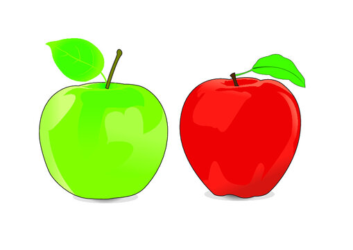red and green apples